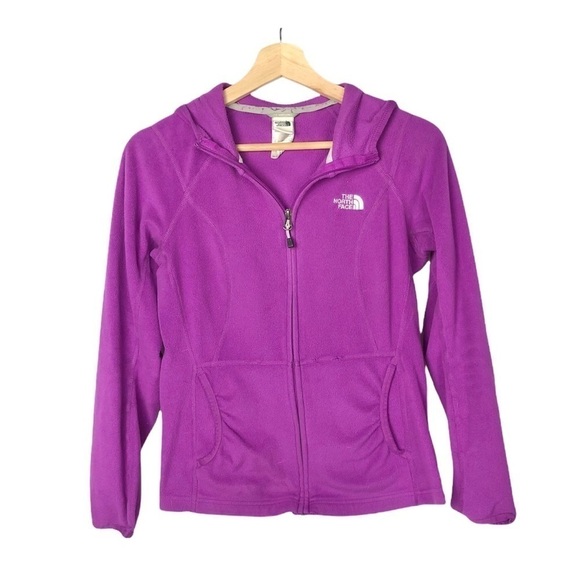 The North Face Purple Light Fleece Full Zip Hooded Jacket XS - Picture 1 of 5